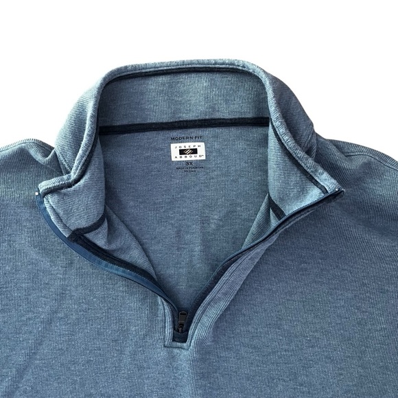 Joseph Abboud Men’s 3X Blue Sweater 1/4 Zip - Picture 4 of 6